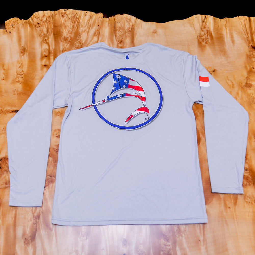 Patriotic Circle Fish Tunaskin Long Sleeve Shirt - Bayliss Boatworks