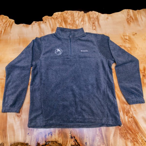 Circle Fish Columbia Embroidered Fleece Pullover - Dark Gray