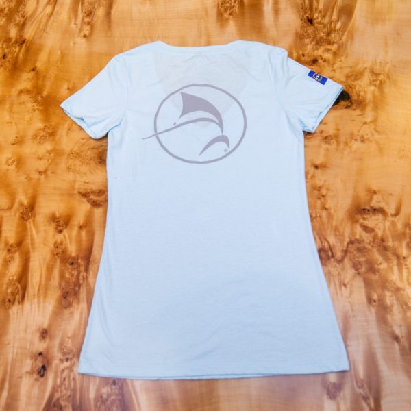 Ladies Circle Fish V-Neck T-Shirt - Image 4