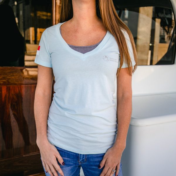 Ladies Circle Fish V-Neck T-Shirt