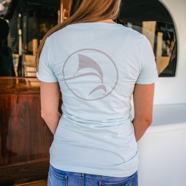 Ladies Circle Fish V-Neck T-Shirt - Image 2