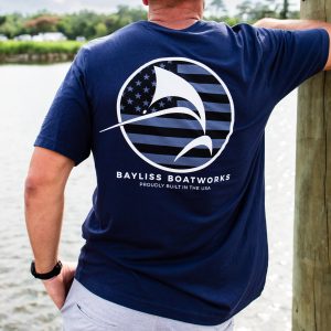 American Flag Circle Fish Cotton Short Sleeve Shirt