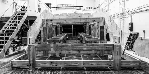 Cabin jig frame in place