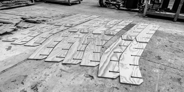 Cabin jigs cut and ready for installation