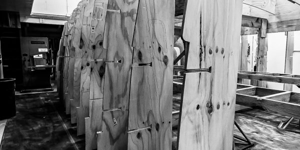 Cabin jigs being installed