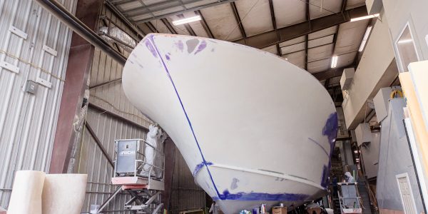 Sanding the hull