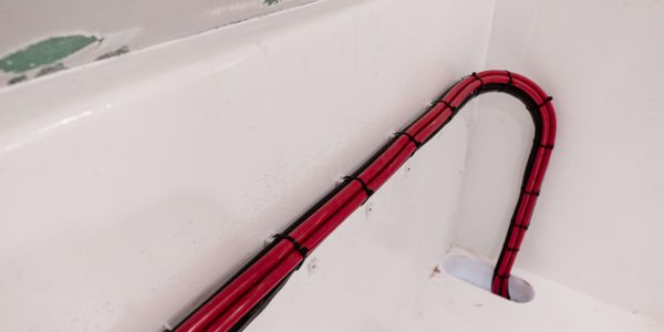 Wire runs in place in salon