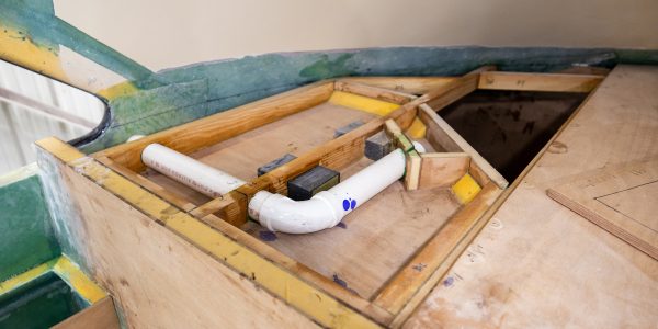 Shower exhaust plumbing andlight chases