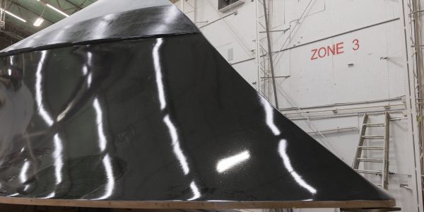 Hull painted black for post cure