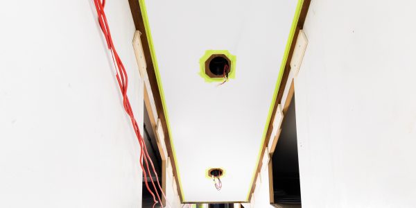 Compainionway with lighting going in. 